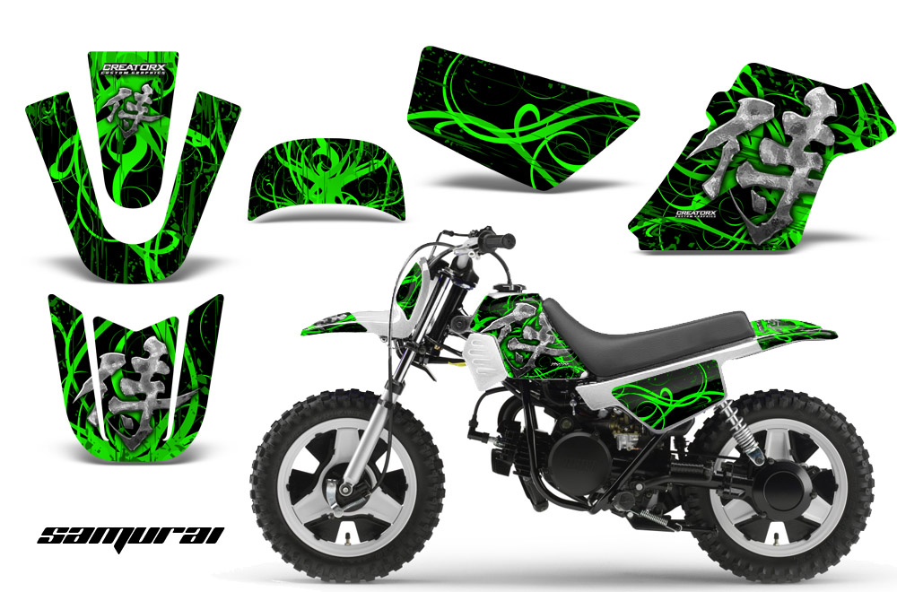 Yamaha PW 50 Graphics Kit Samurai Green Black WB